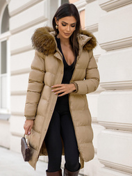 Γυναικείο μπουφάν μπεζ OZONEE JS/5M3298/84