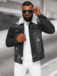 Ανδρικό τζιν μπουφάν σέρπα μαύρο OZONEE NB/MJ502NZ