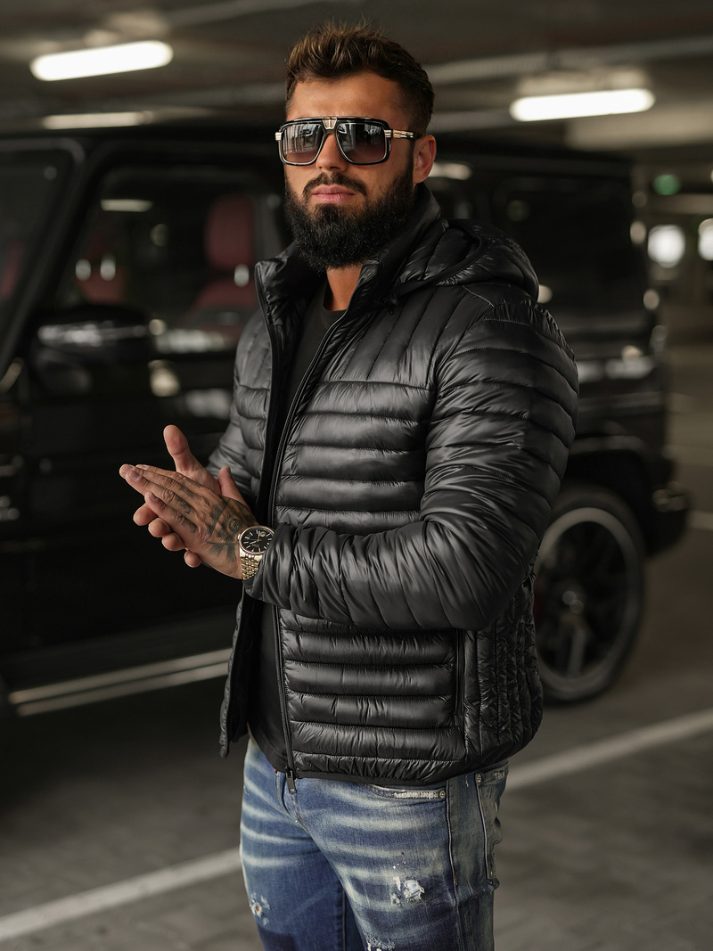 Ανδρικό μπουφάν mαύρος OZONEE JS/16M9336/392BZ