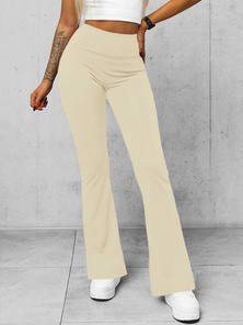 Γυναικείο κολάν με φαρδιά πόδια eκρού OZONEE O/KTK006-J