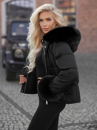 Γυναικείο μπουφάν μαύρο OZONEE JS/16M9282/392