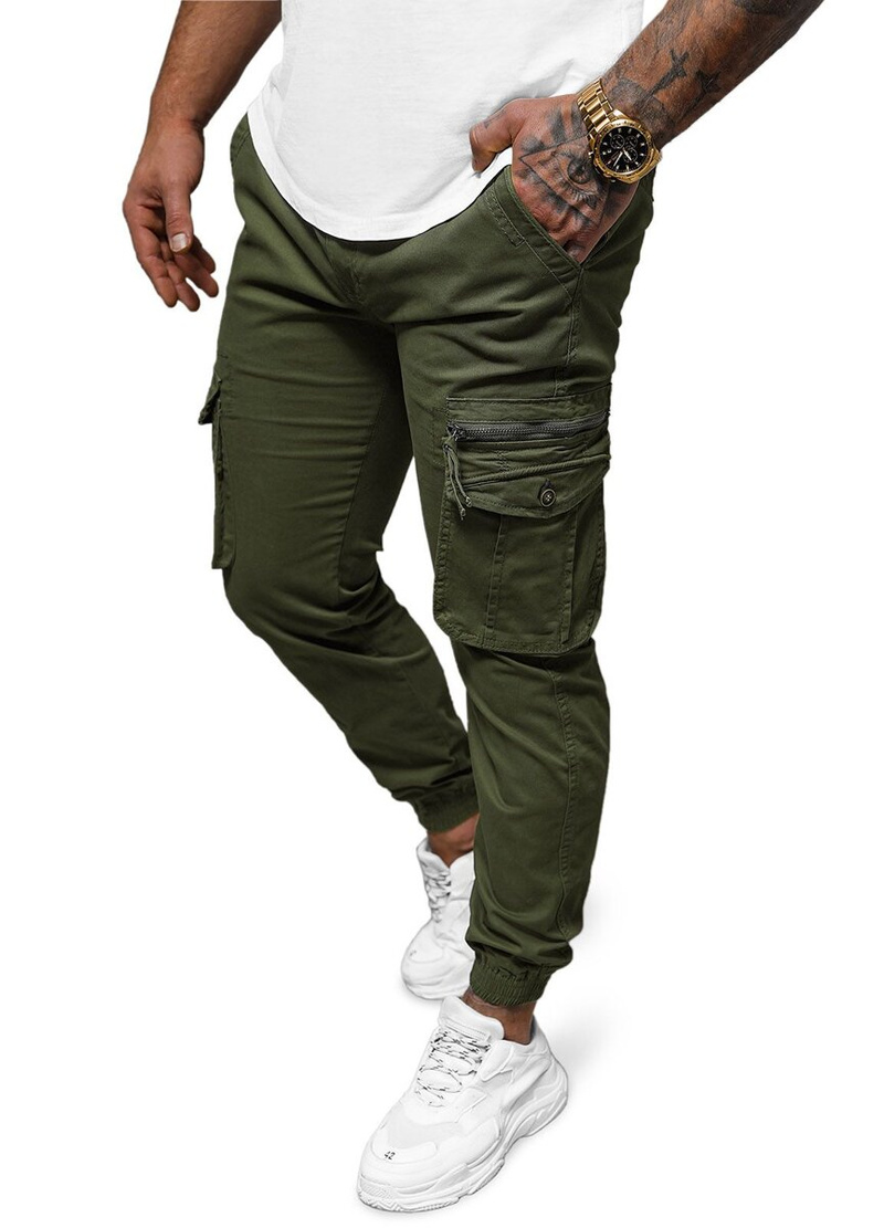Ανδρικό παντελόνι chino jogger Πράσινος OZONEE NB/MP0201MV