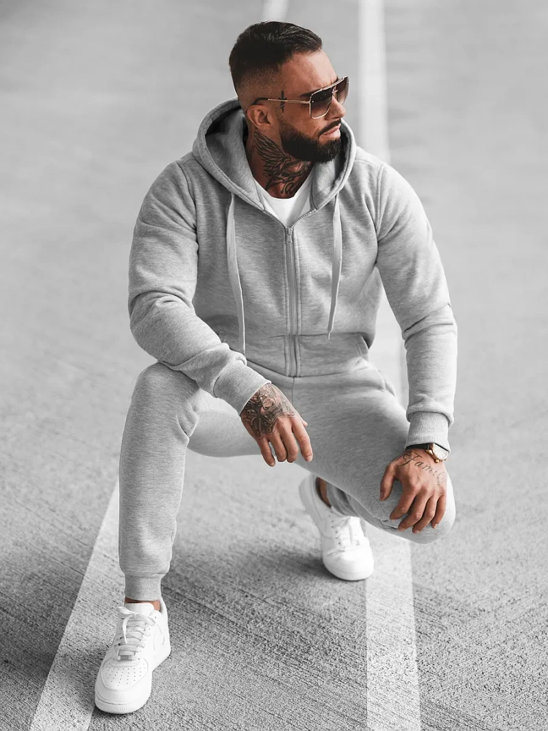 Ανδρικό σετ φόρμας γκρι OZONEE JS/68C10386/2Z