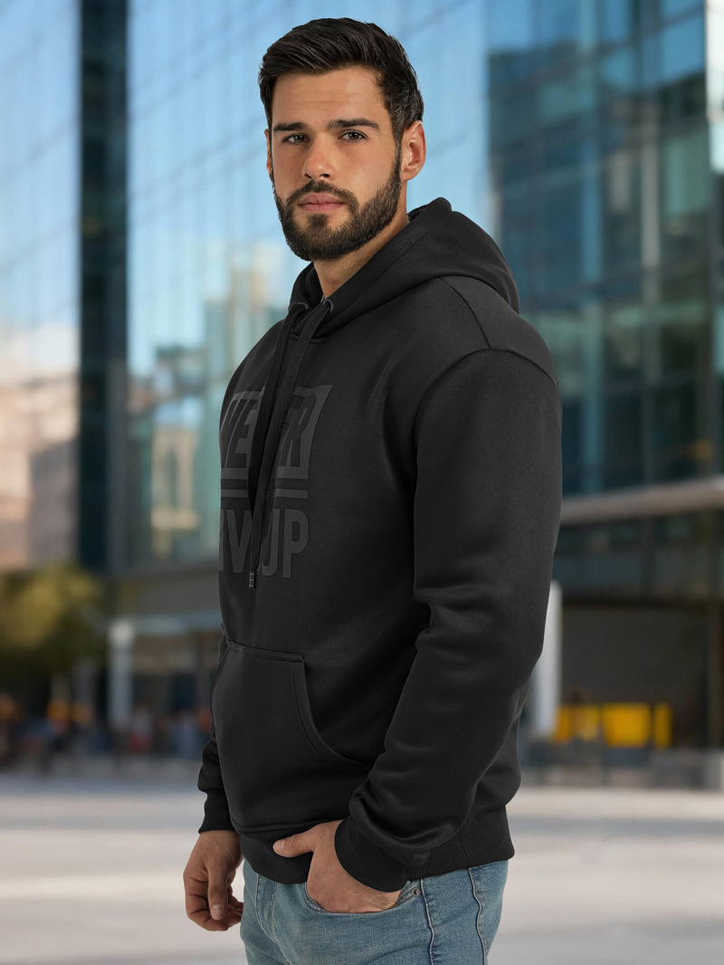 Ανδρικό Φούτερ με Κουκούλα μαύρο OZONEE JS/8B1983/3