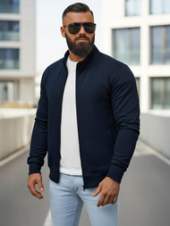 Ανδρικό φούτερ με φερμουάρ ναυτικό μπλε OZONEE JS/2002