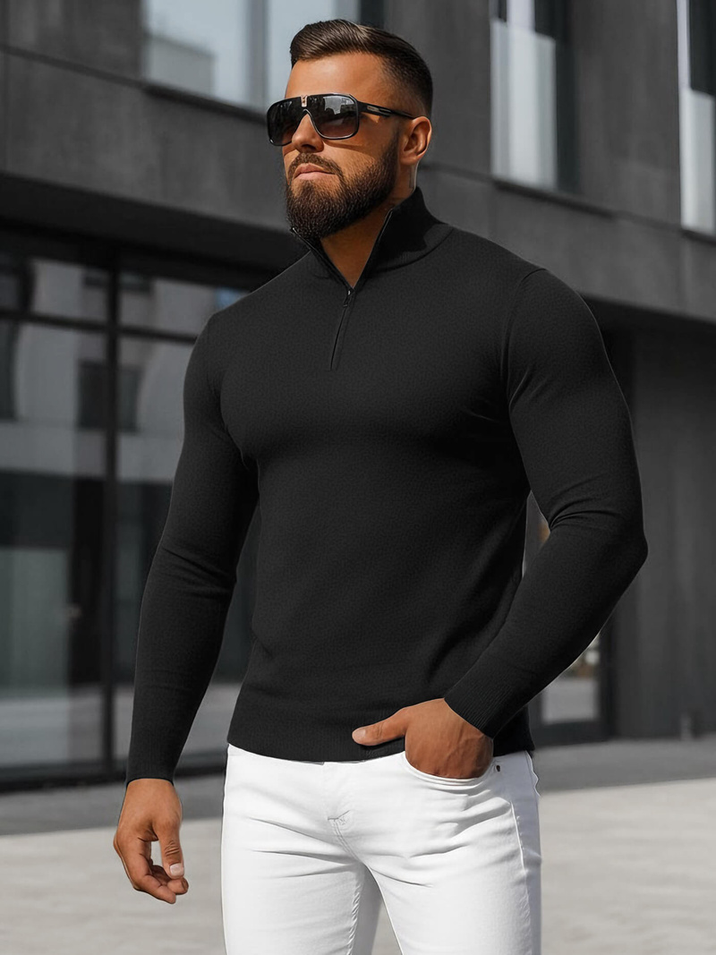 Ανδρικό πουλόβερ μαύρο OZONEE NB/MM6007/4Z