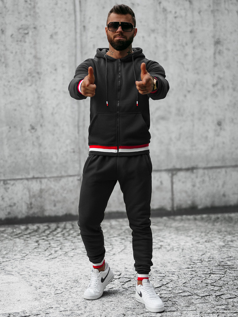 Ανδρικό σετ φόρμας μαύρο OZONEE JS/8C65/3