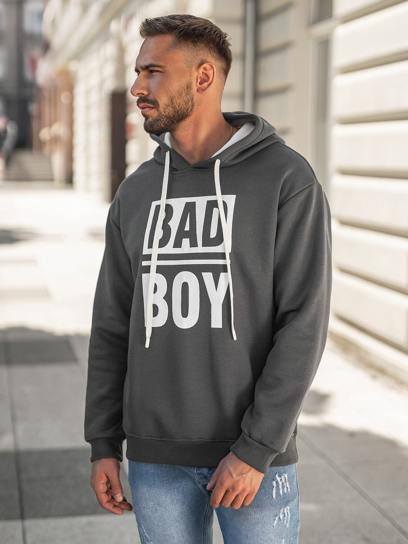 Ανδρικό Φούτερ με Κουκούλα γραφίτη OZONEE JS/65B3909/5