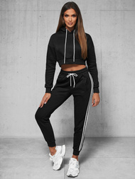 Γυναικείο σετ φόρμας δύο κομματιών Mαύρος OZONEE JS/8C67/3