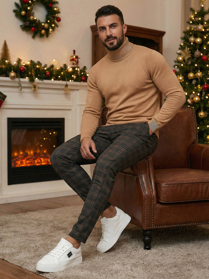 Ανδρικό παντελόνι chino γραφίτη OZONEE DJ/5632Z