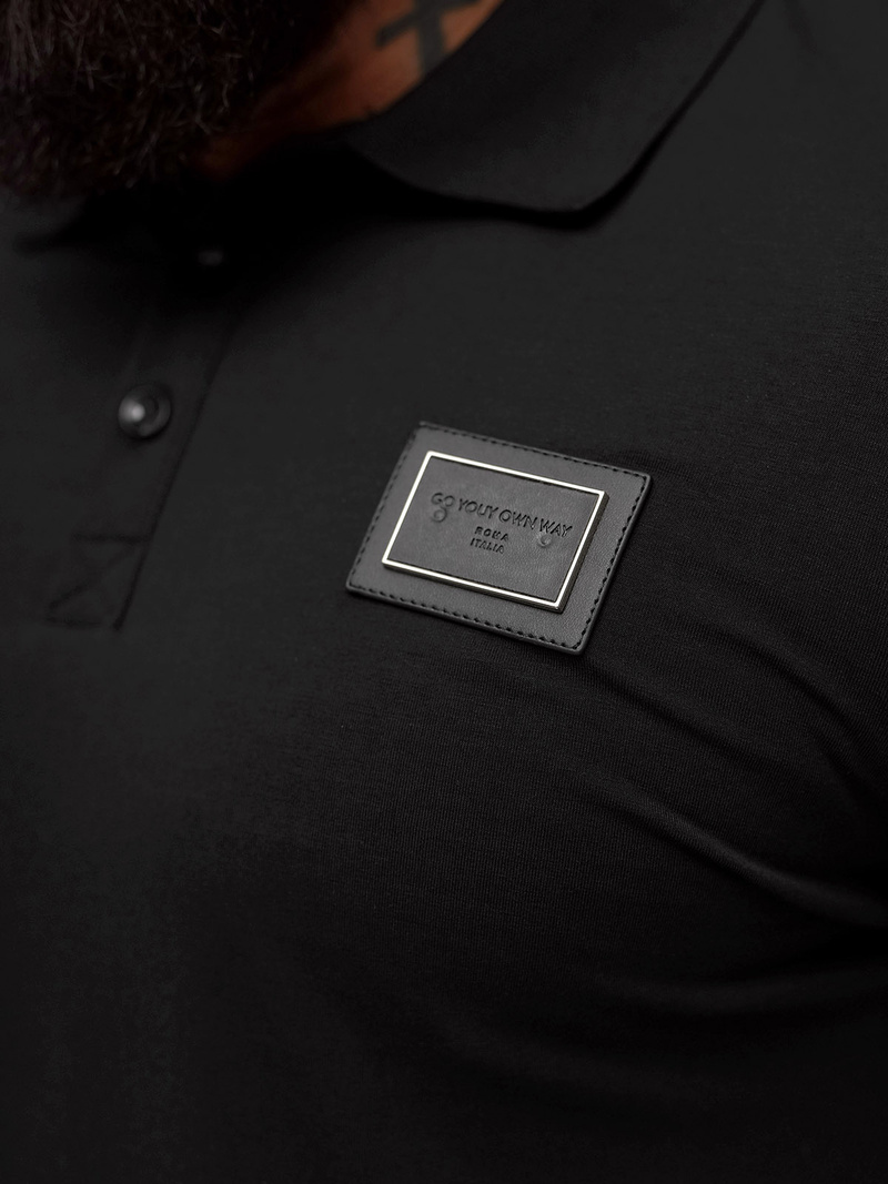 Ανδρική μπλούζα polo μαύρο OZONEE NB/MT3124