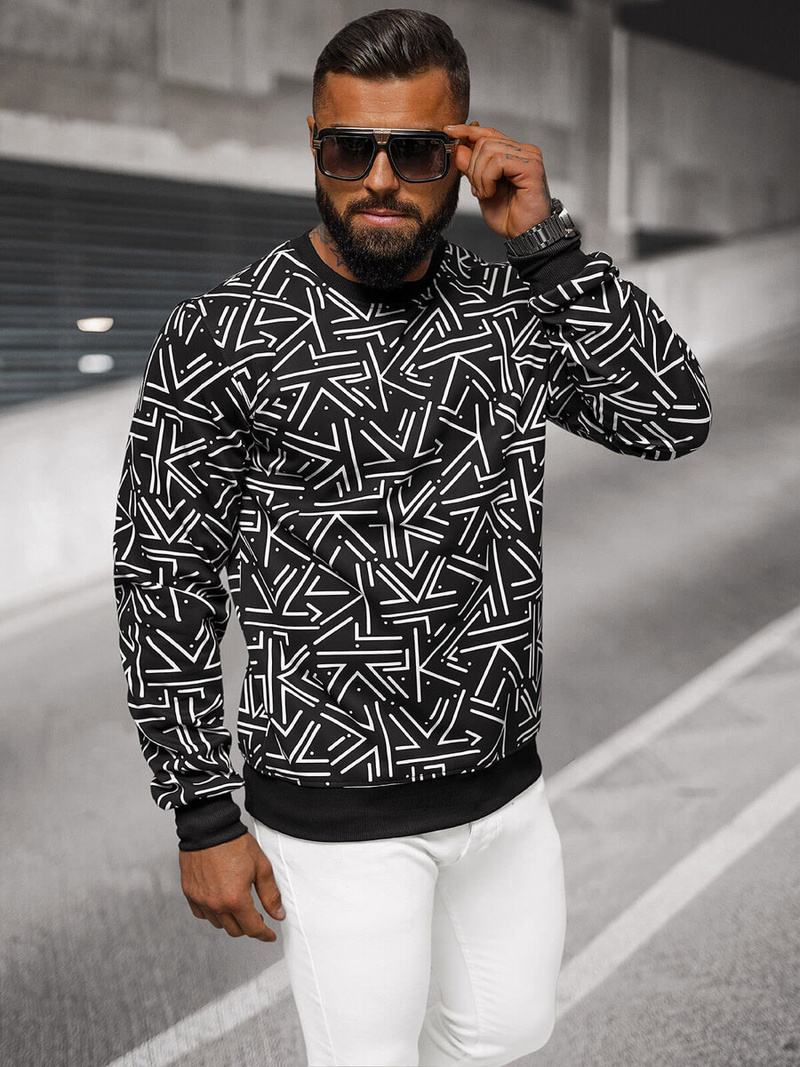 Ανδρικό Φούτερ Mαύρος OZONEE JS/8B1219/3