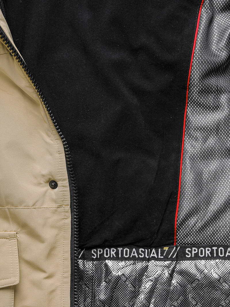 Ανδρικό χειμερινό μπουφάν μπεζ OZONEE JS/22M322/62