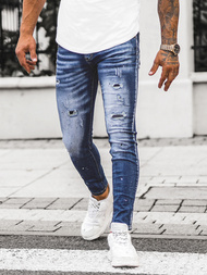 Ανδρικό τζιν παντελόνι mπλε OZONEE O/BC1059