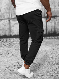 Ανδρικό παντελόνι chino jogger mαύρος OZONEE NB/MP0105NZ