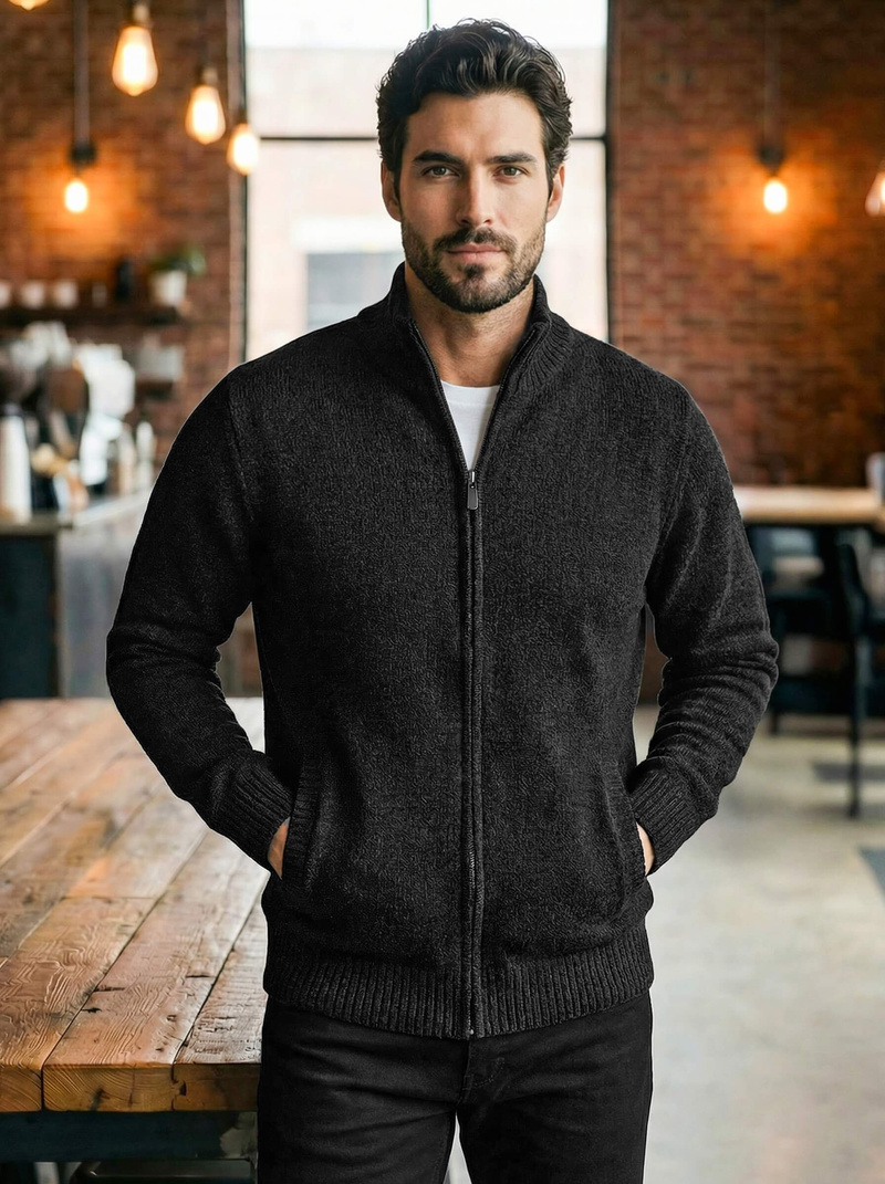 Ανδρικό πουλόβερ μαύρο OZONEE JS/59B3611/3