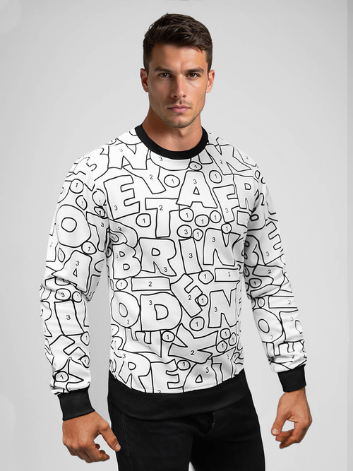 Ανδρικό Φούτερ λευκό OZONEE JS/8B1136/1Z