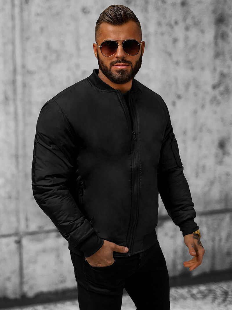 Ανδρικό μπουφάν μαύρο OZONEE JS/AK95Z