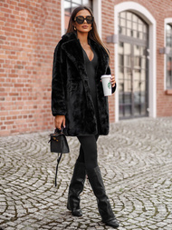 Γυναικείο μπουφάν μαύρο OZONEE JS/11Z8168