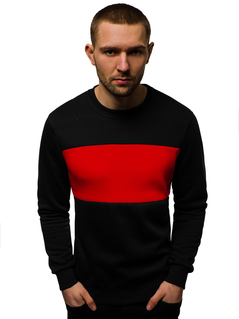 Ανδρικό Φούτερ μαύρο-Κόκκινο OZONEE JS/2010