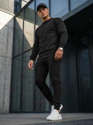 Ανδρικό σετ φόρμας μαύρο OZONEE JS/68C10380/3Z