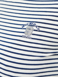 Γυναικείο μπλουζάκι ασπρό-ναυτικό μπλε OZONEE JS/R61604