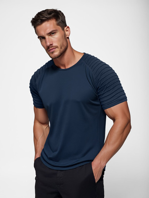 Ανδρικό μπλουζάκι ναυτικό μπλε OZONEE JS/8T88/25