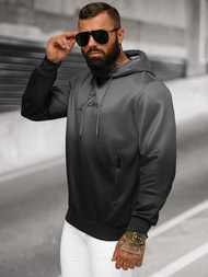 Ανδρικό Φούτερ με Κουκούλα γραφίτης-μαύρος OZONEE JS/27B6501/5