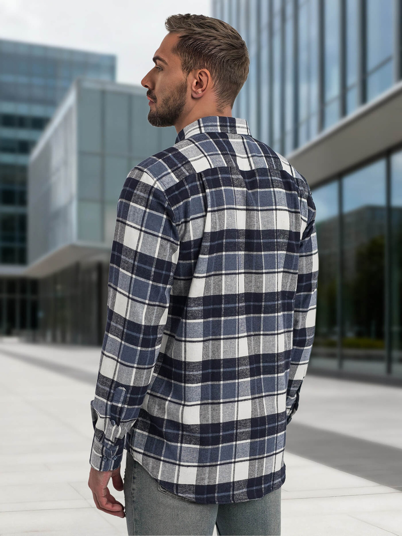 Ανδρικό πουκάμισο ναυτικό μπλε OZONEE V/V175