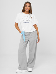 Γυναικείο μπλουζάκι ασπρό-μπλε OZONEE JS/RJ77247