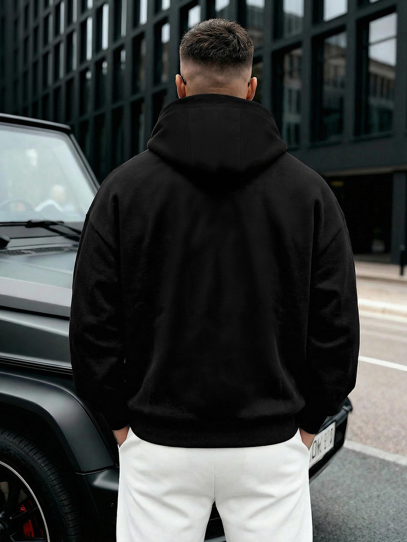 Ανδρικό Φούτερ με Κουκούλα μαύρο OZONEE JS/8B1968/3