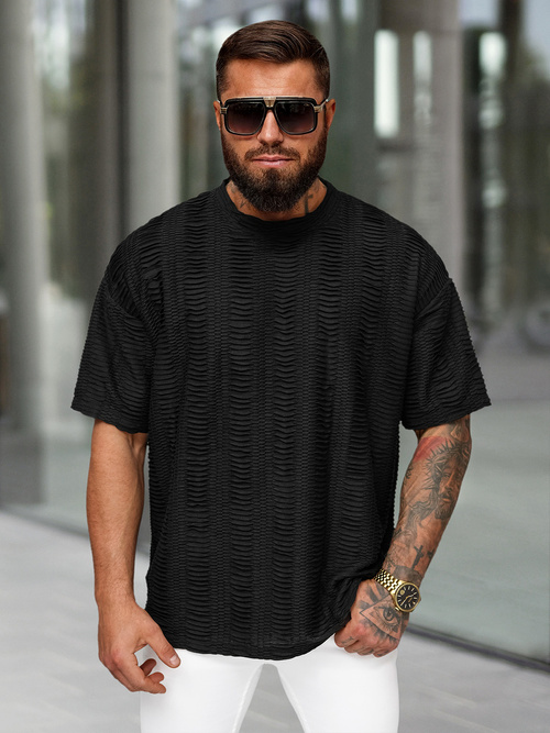 Ανδρικό μπλουζάκι μαύρο OZONEE O/B1149