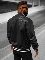 Ανδρικό μπουφάν bomber μαύρο OZONEE O/3A172Z