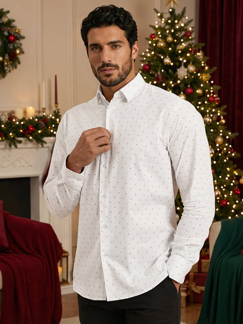 Ανδρικό πουκάμισο λευκό OZONEE V/V180Z