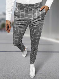 Ανδρικό παντελόνι chino σκούρο-γραφίτη OZONEE DJ/5522Z