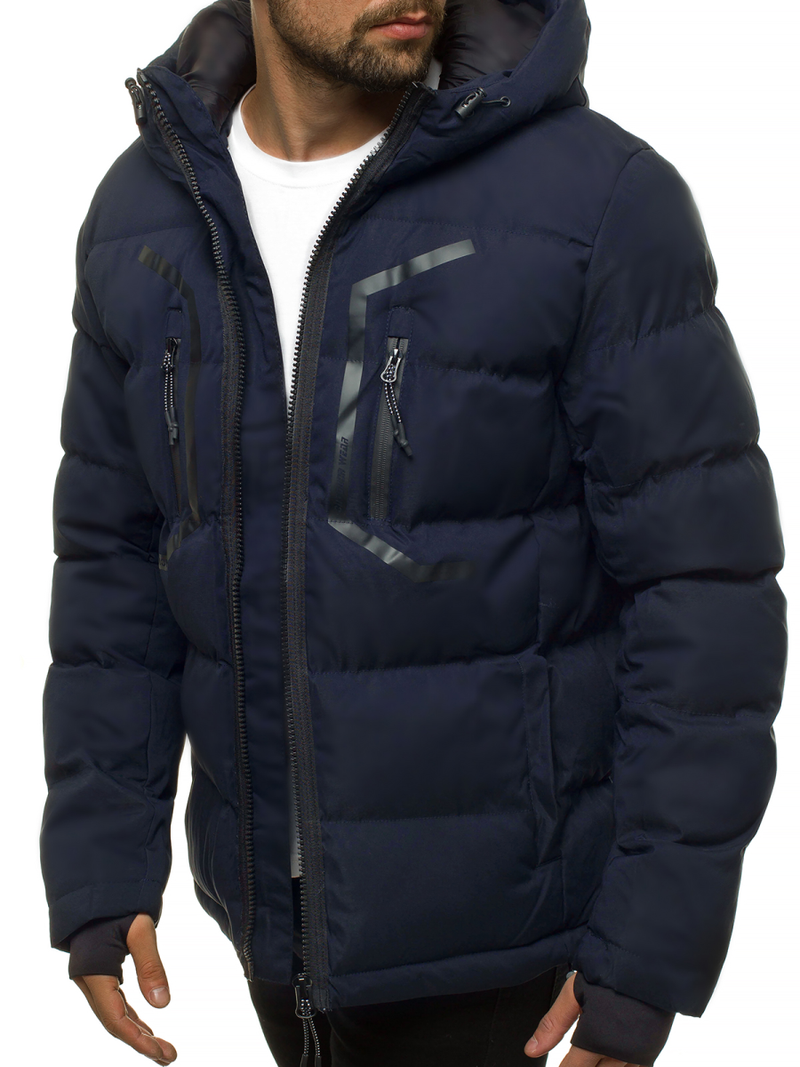 Ανδρικό χειμερινό μπουφάν ναυτικό μπλε OZONEE JS/J1902