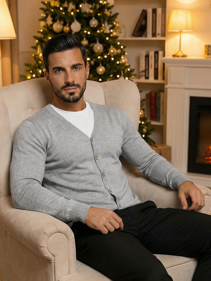 Ανδρικό πουλόβερ Γκρί OZONEE NB/MM6006/2Z