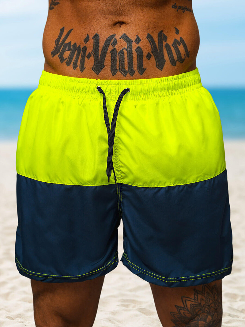 Ανδρικό μαγιό κίτρινο/ναυτικό μπλε OZONEE JS/HM066