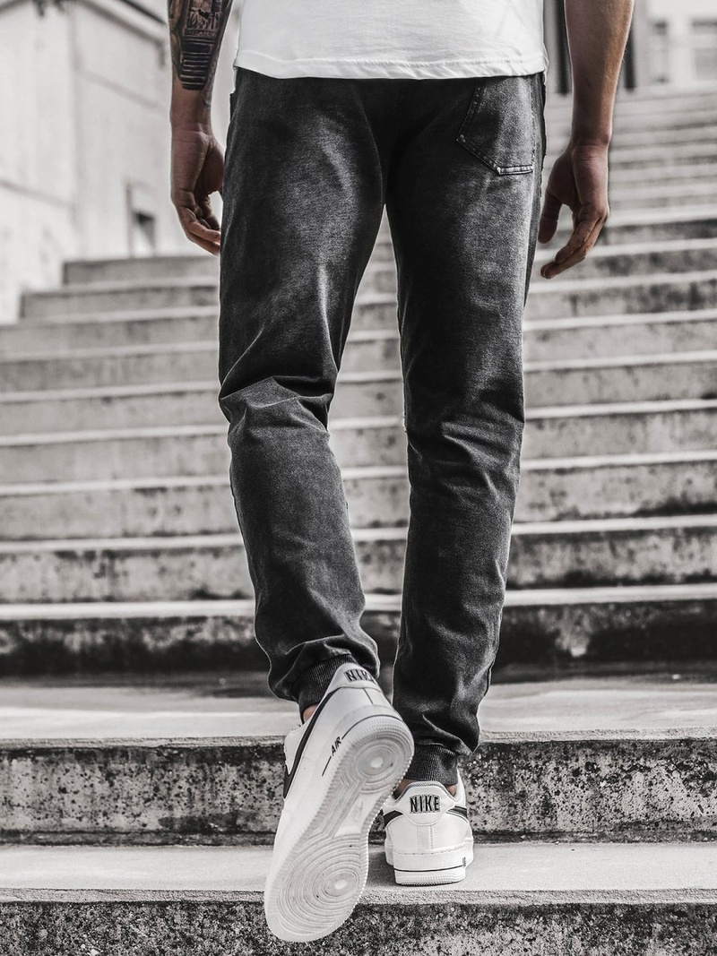 Ανδρικό παντελόνι jogger μαύρο OZONEE JS/KK1098