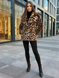 Γυναικεία μπουφάν σε μπεζ-καφέ χρώμα OZONEE JS/61M8500/158Z