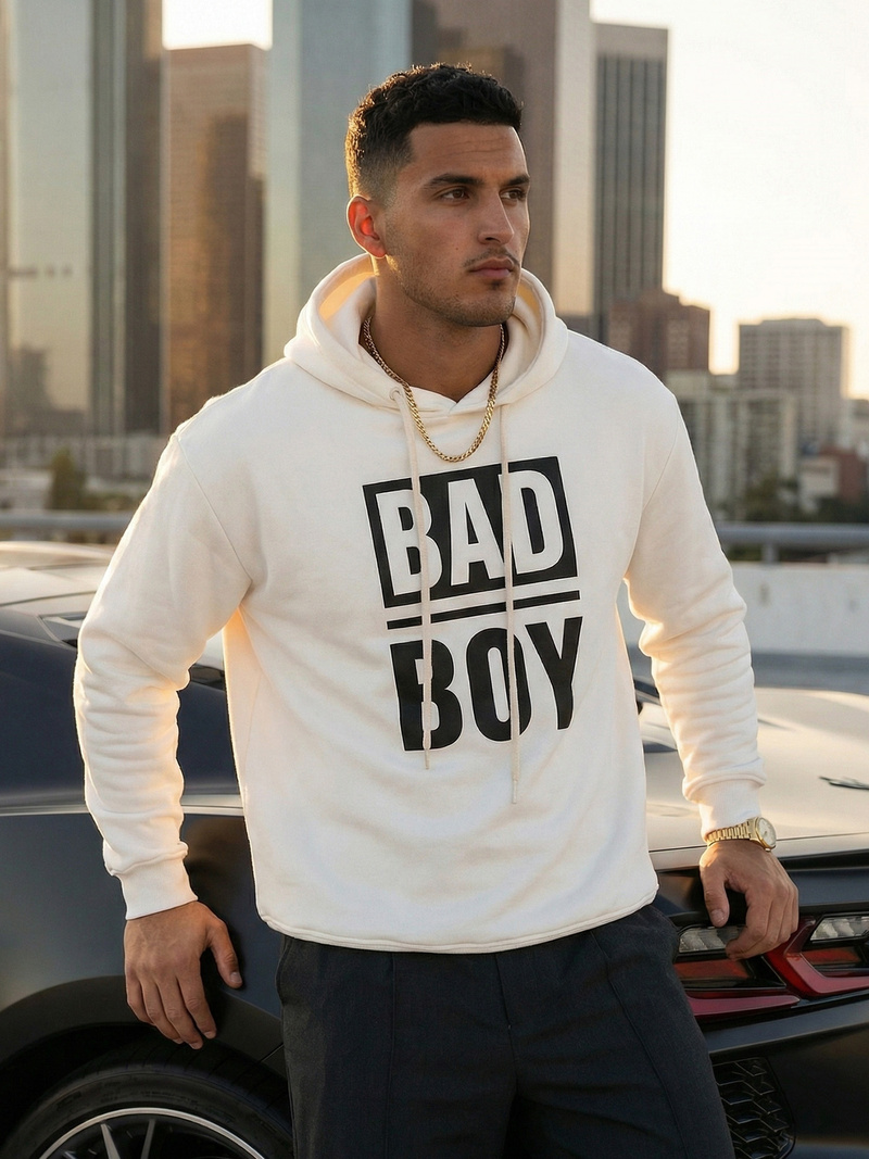 Ανδρικό Φούτερ με Κουκούλα λευκό OZONEE JS/65B3909/1Z