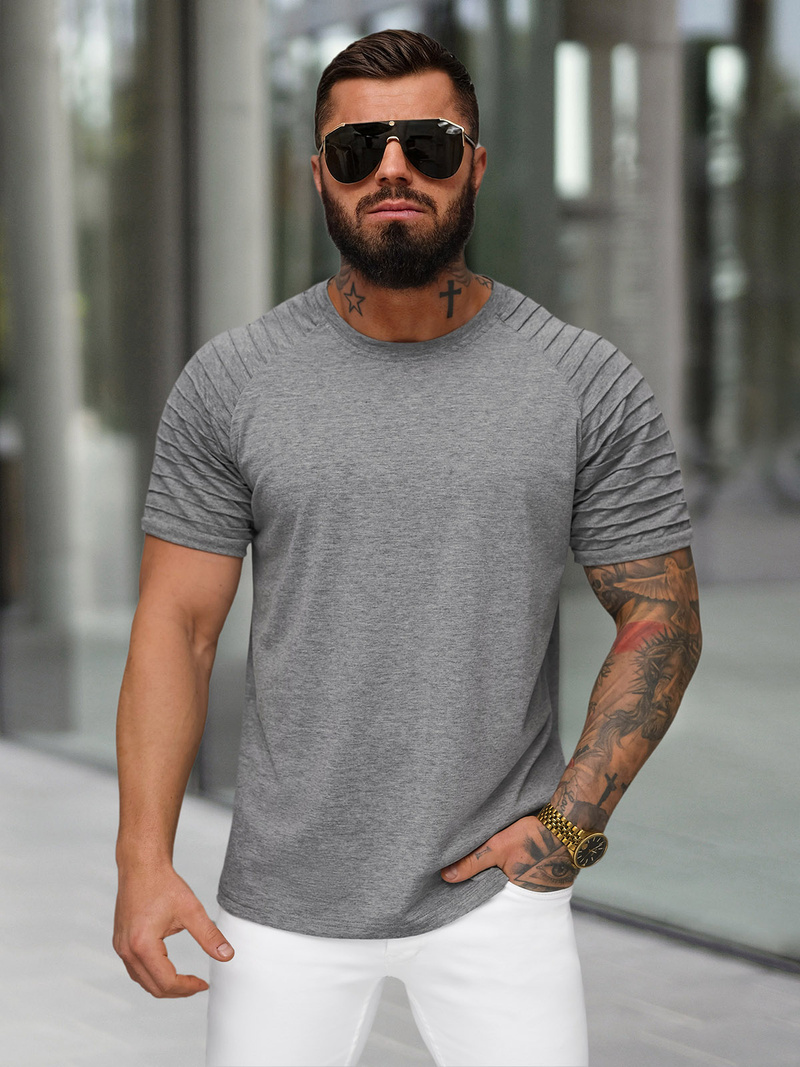 Ανδρικό μπλουζάκι γραφίτη OZONEE JS/8T88/5Z