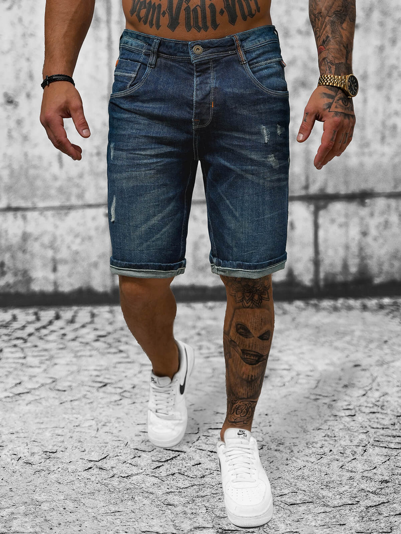 Ανδρικό σόρτς τζιν ναυτικό μπλε OZONEE O/242001