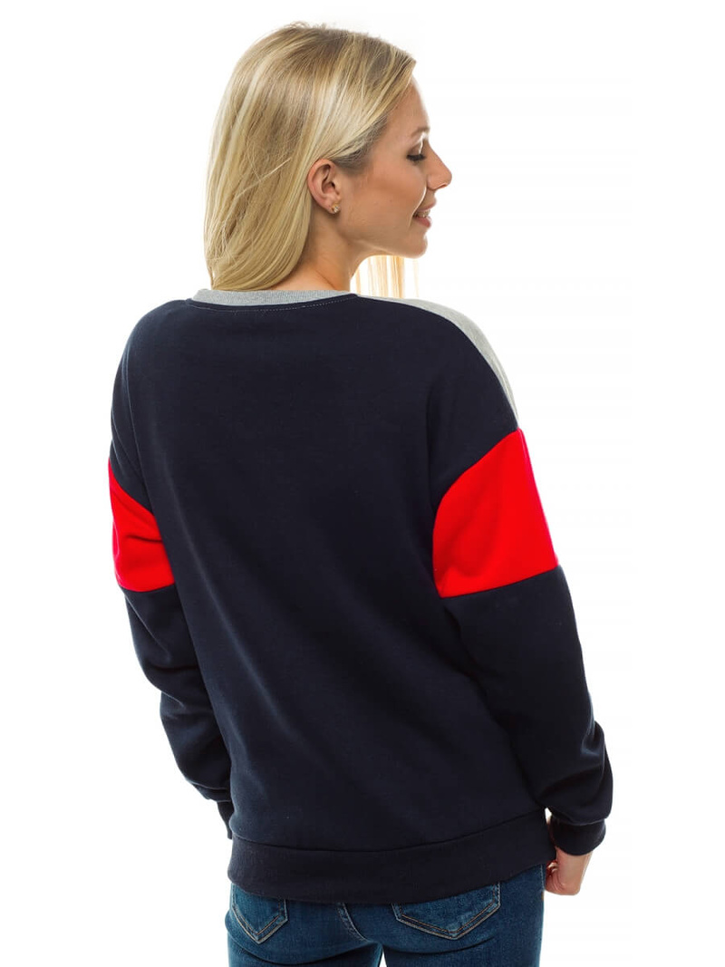 Γυναικείο φούτερ γκρι-ναυτικό μπλε OZONEE JS/KSW1015