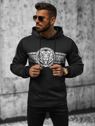 Ανδρικό Φούτερ με kουκούλα mαύρος OZONEE JS/8B996/3