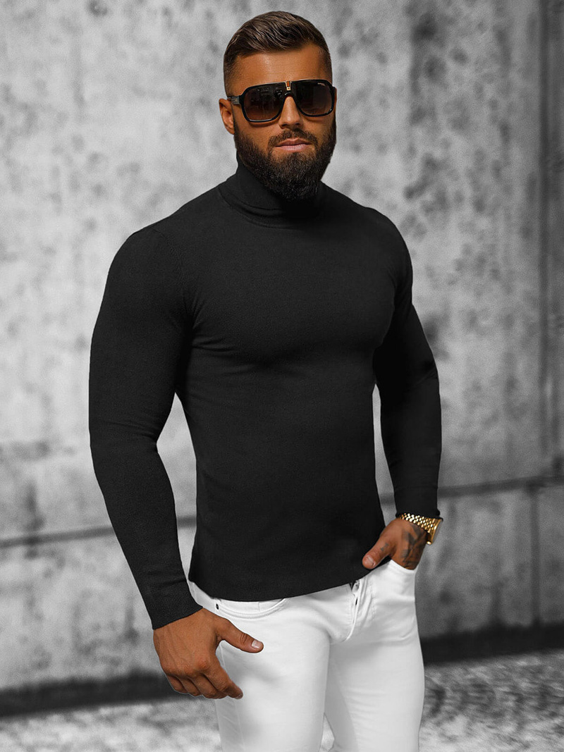 Ανδρικό πουλόβερ μαύρο OZONEE NB/MMB600/4Z