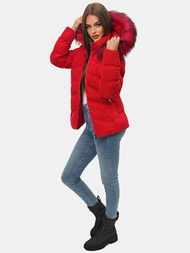 Γυναικείο χειμερινό μπουφάν το κόκκινο OZONEE JS/M9057/270