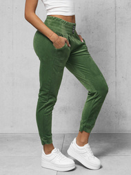 Γυναικείο βελούδινο παντελόνι φόρμας χακί OZONEE O/CR98108