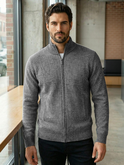 Ανδρικό πουλόβερ Γραφίτης OZONEE JS/59B3611/5