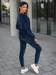 Γυναικείο βελούδινο σετ φόρμας ναυτικό μπλε OZONEE O/8C1173/25